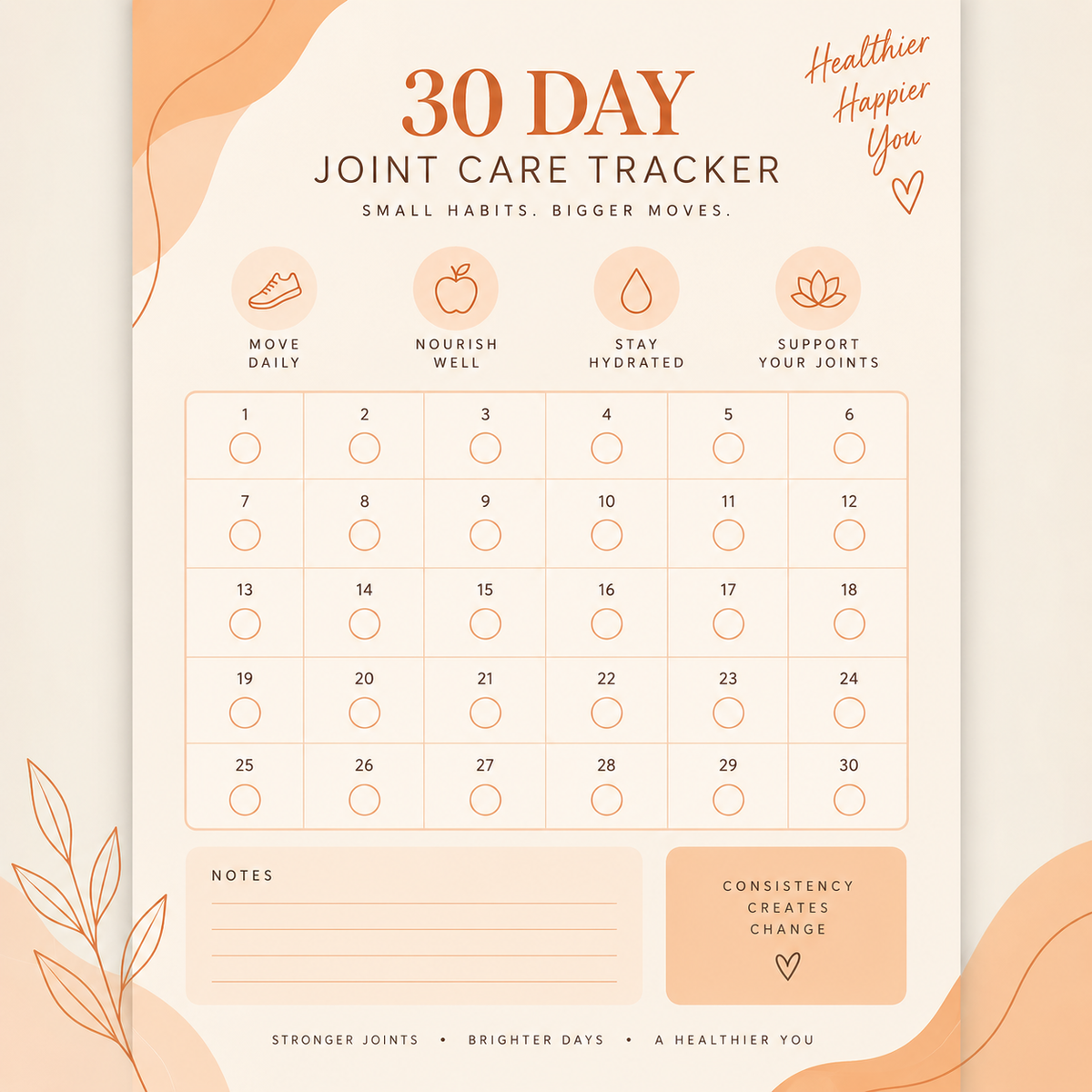 30 Day Joint Care Tracker E-Booklet